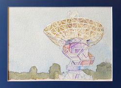 a watercolour painting of the Paul Wild Observatory.